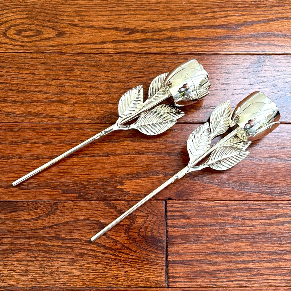 2 Silver Plated Rose Ring Boxes - image 4